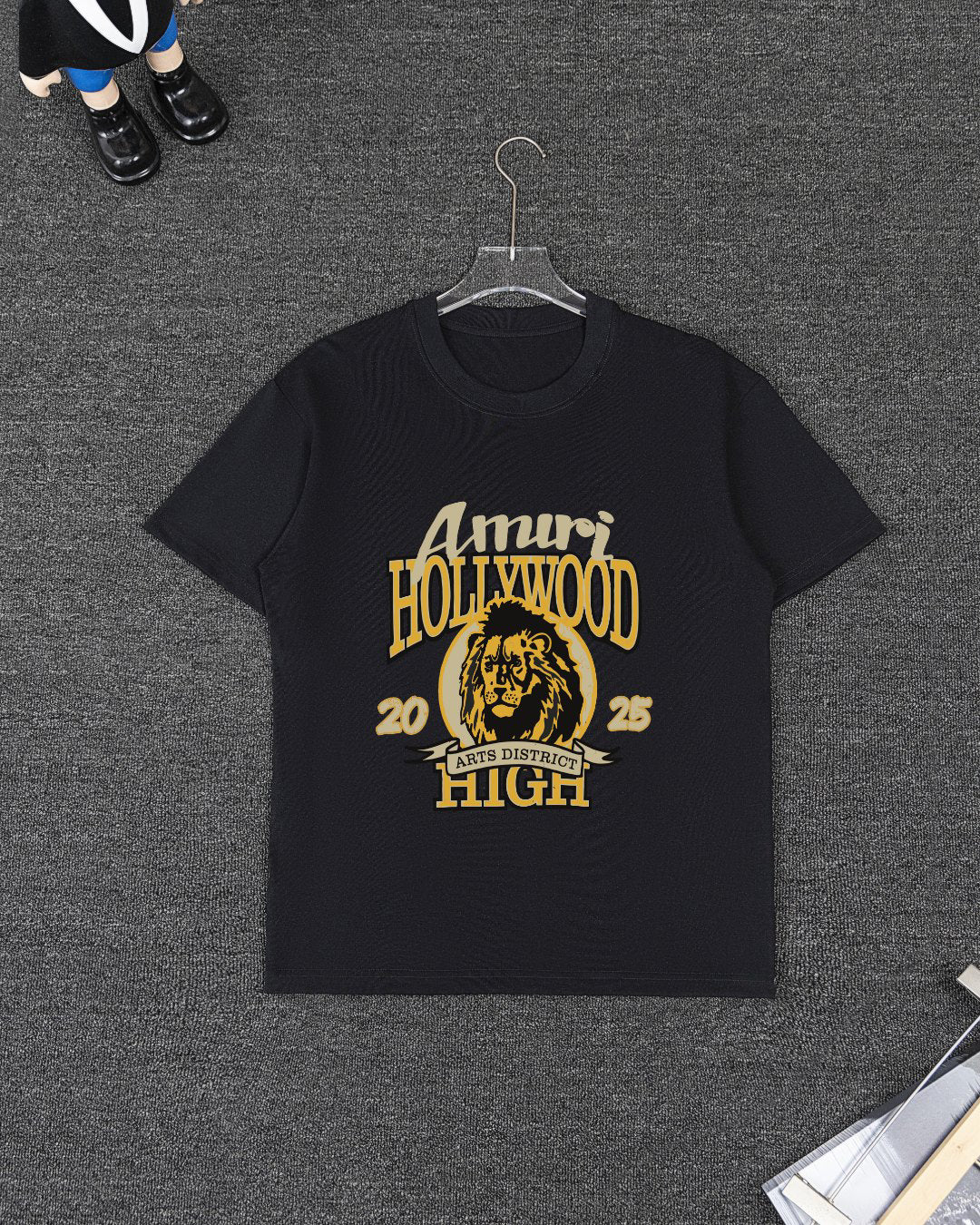 Amiri Hollywood Lion Graphic Short‑Sleeve T‑Shirt & Drawstring Shorts Two‑Piece Set