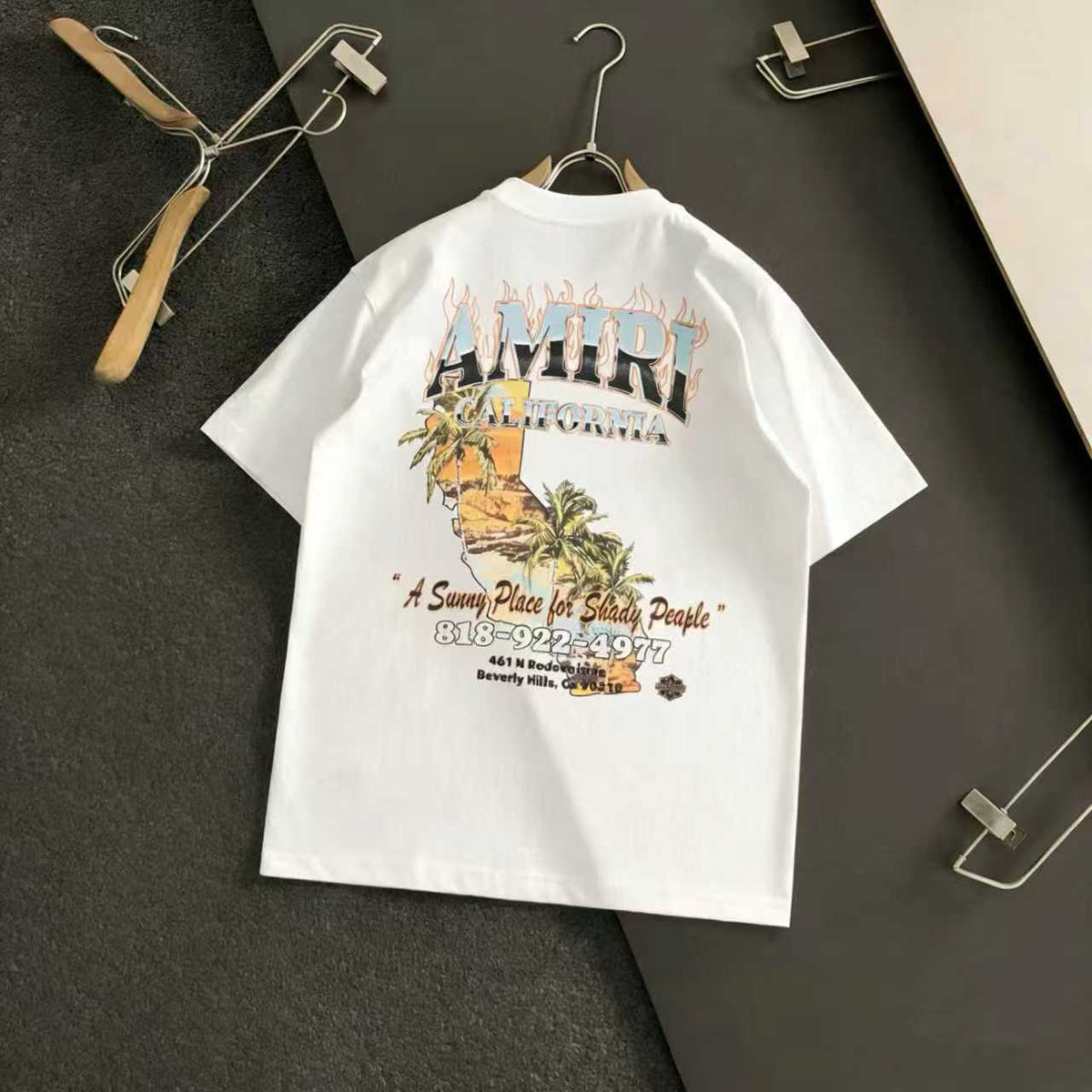 Amiri Small Chest Graphic Crew‑Neck Short‑Sleeve T‑Shirt