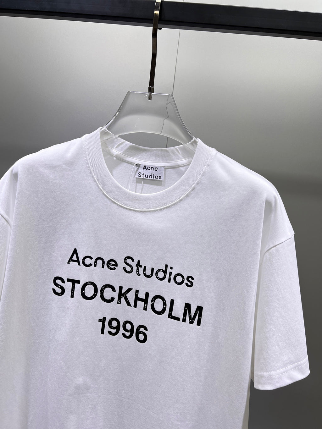 Acne Studios Stockholm 1996 Front Print Crew‑Neck Short‑Sleeve T‑Shirt