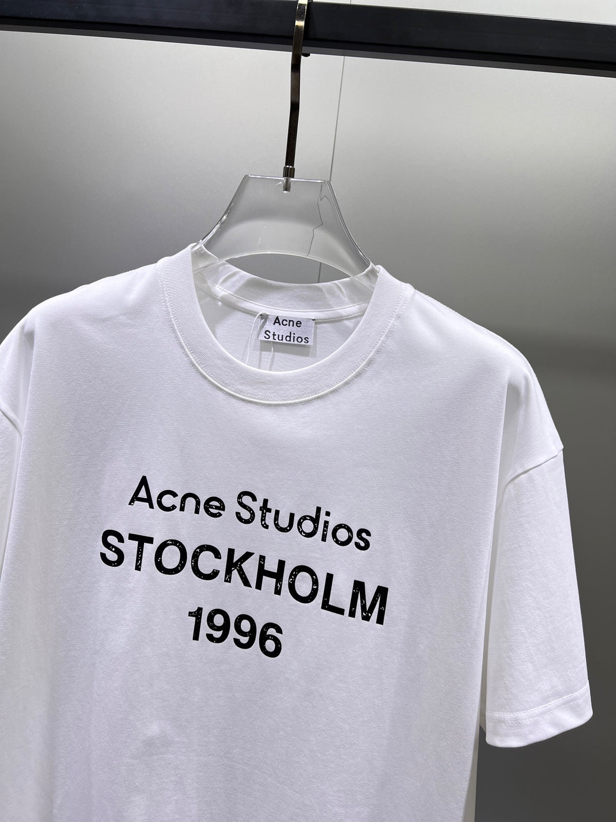 Acne Studios Stockholm 1996 Front Print Crew‑Neck Short‑Sleeve T‑Shirt