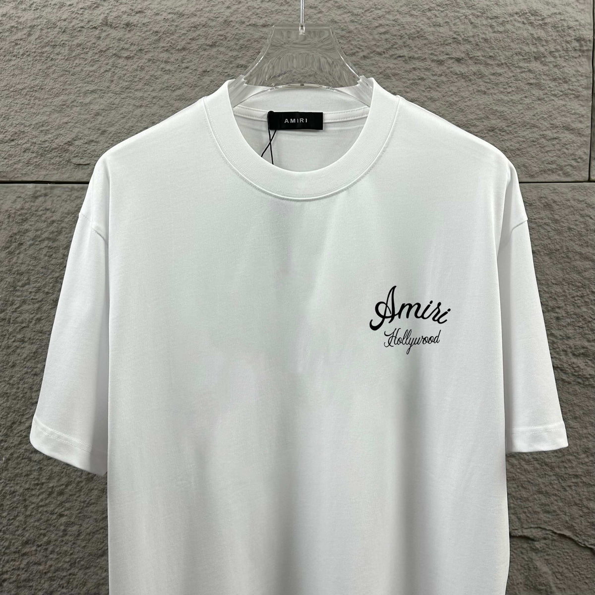 AMIRI Hollywood Cursive Back‑Print Crew‑Neck Short‑Sleeve T‑Shirt