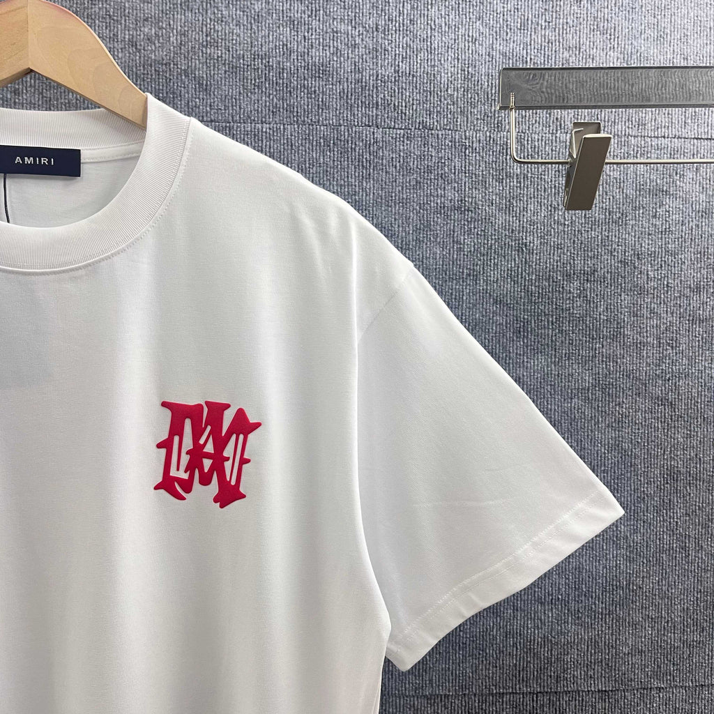 AMIRI Gothic MA Monogram Chest Graphic Short‑Sleeve Tee