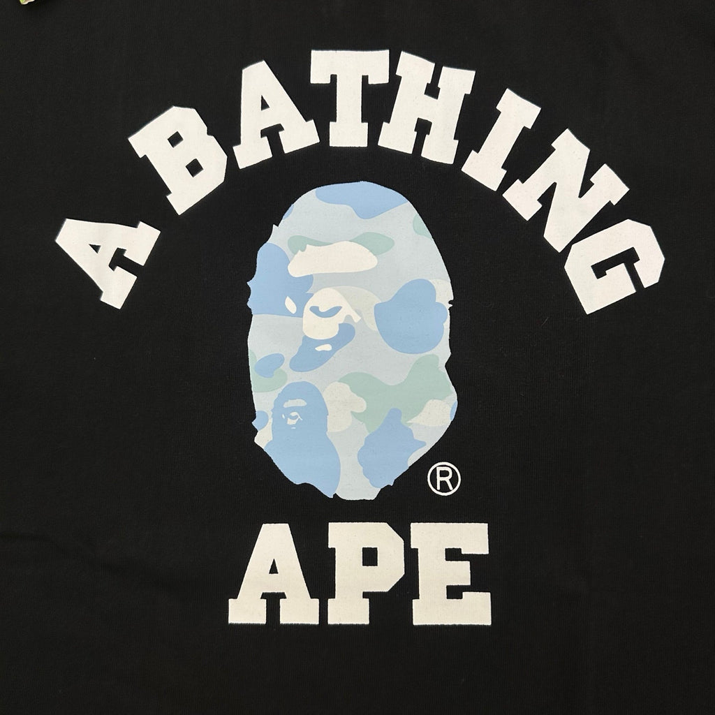 BAPE SS26 ABC Camo Ape Head College T-Shirt — Blue Camo / Pink Camo
