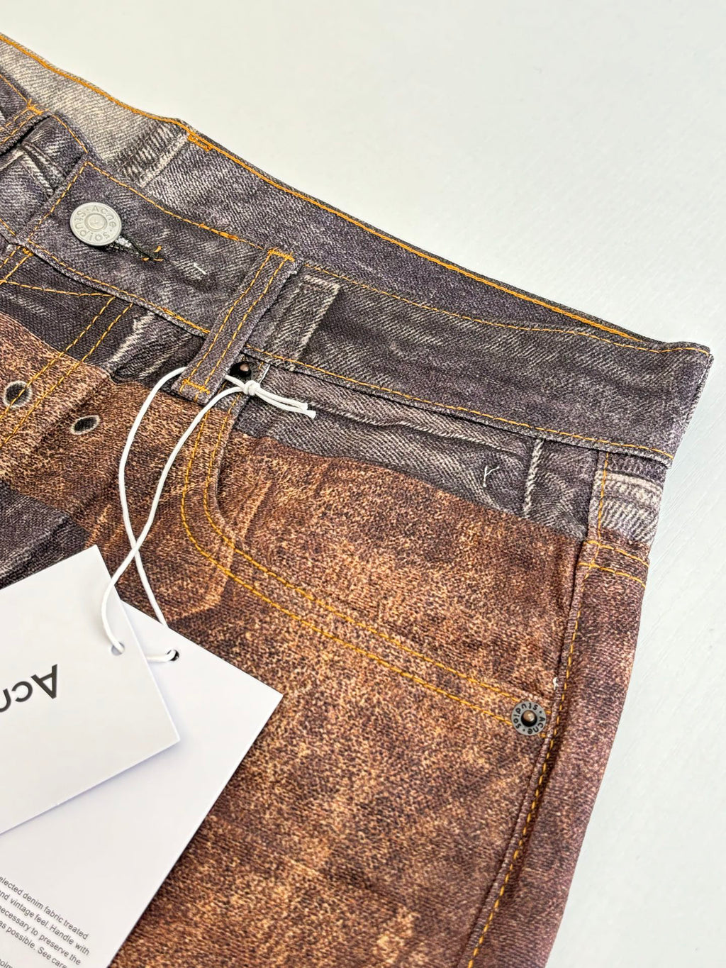 Acne Studios Multi‑Texture Washed Wide‑Leg Jeans