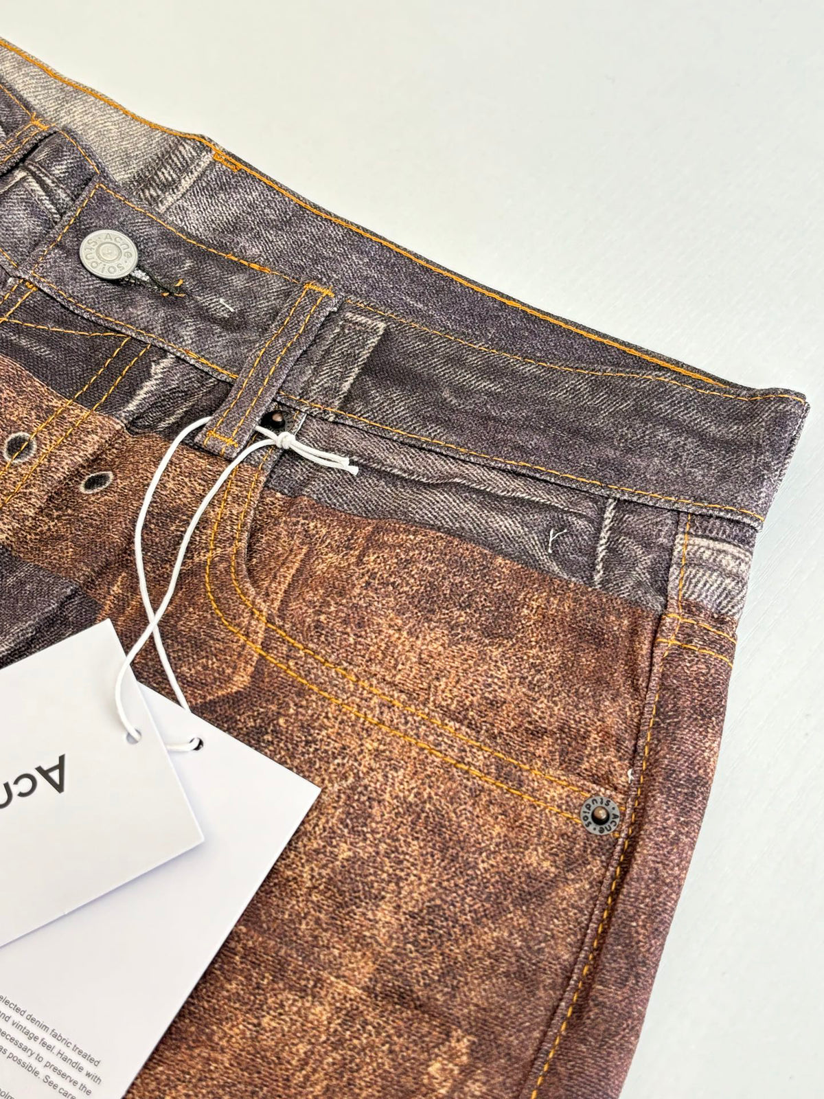 Acne Studios Multi‑Texture Washed Wide‑Leg Jeans