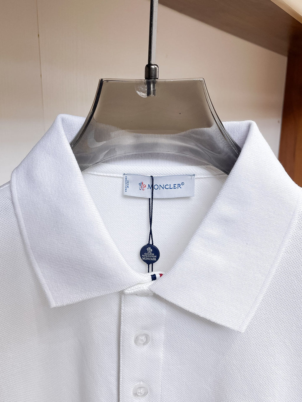 Moncler Badge Piqué Polo Shirt White