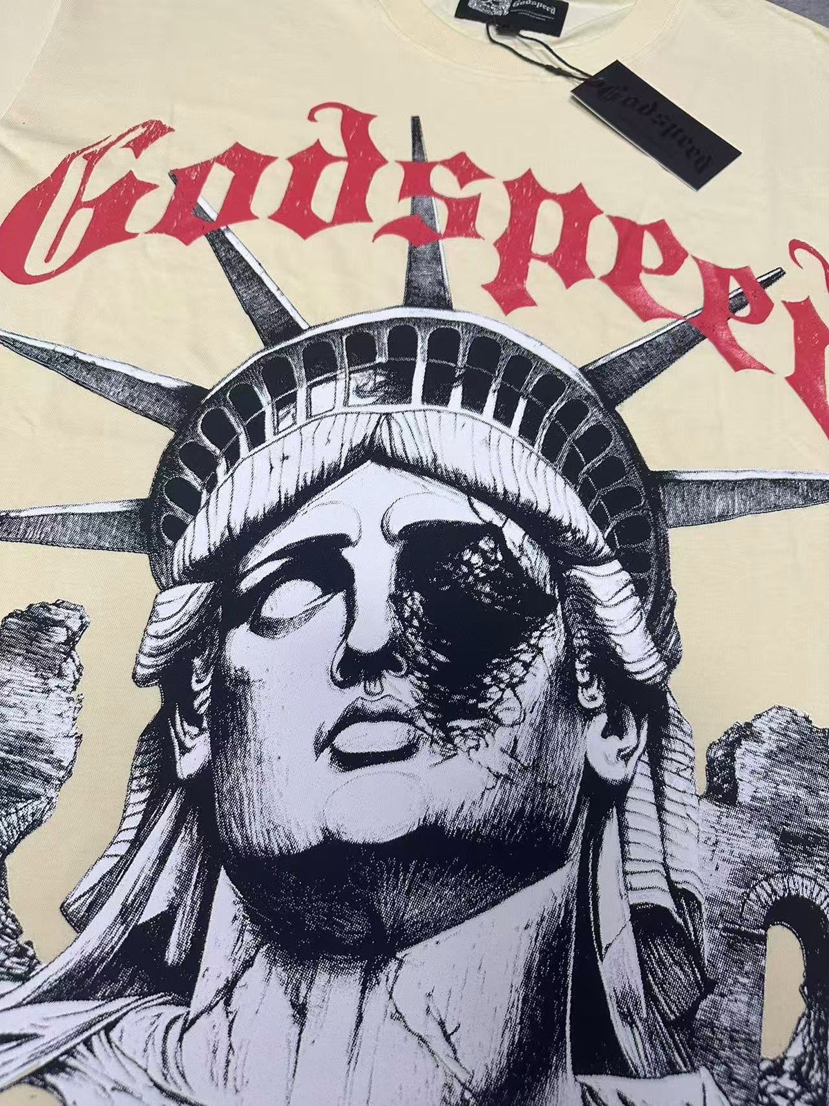 Godspeed Fallen Liberty Ruins Vintage Graphic Tee
