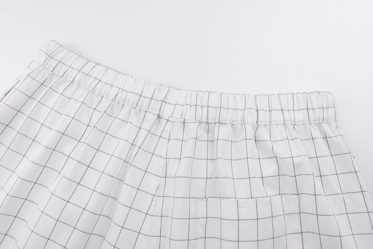 Acne Studios Grid‑Pattern Drawstring Casual Shorts