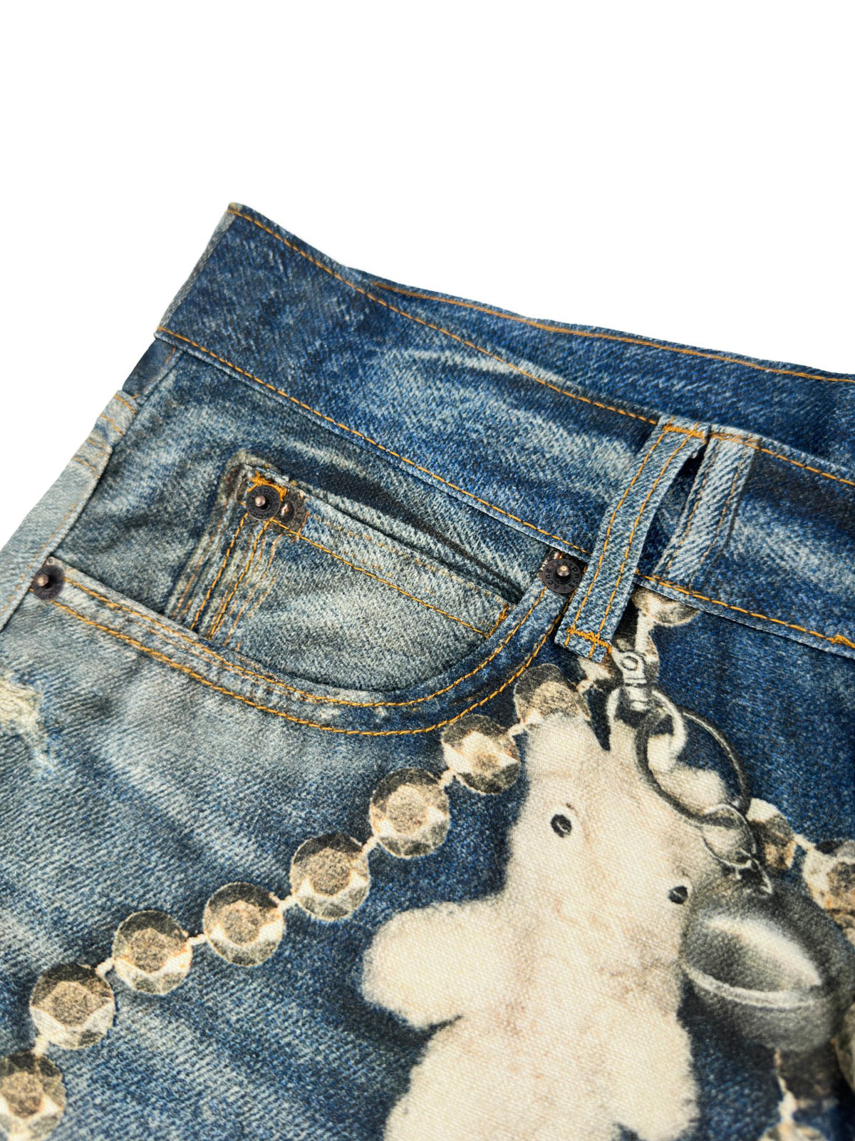 Acne Studios Ornate Graphic‑Print Wide‑Leg Denim Jeans