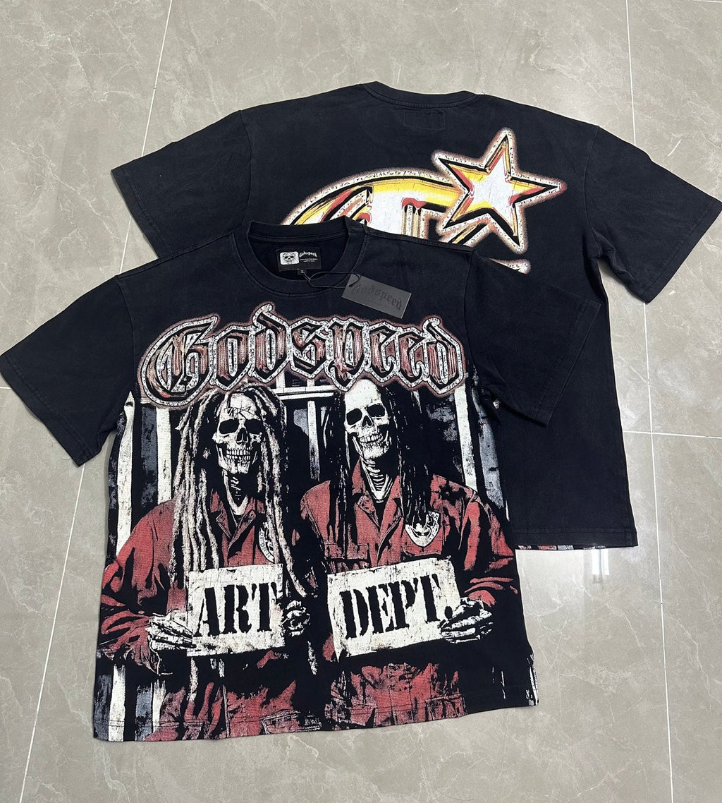 Godspeed Art Dept Mugshot Short Sleeve Tee (Washed Black)