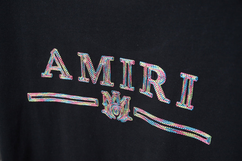AMIRI Multicolor Collegiate Logo Short‑Sleeve T‑Shirt