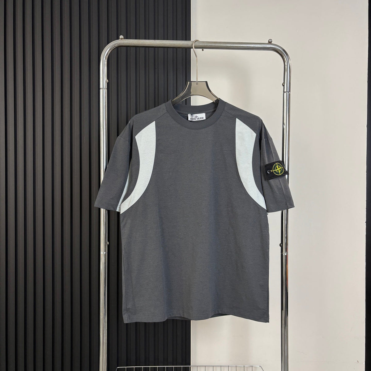 Stone Island American Sportswear Curved Contrast Panel Quick-Dry T-Shirt