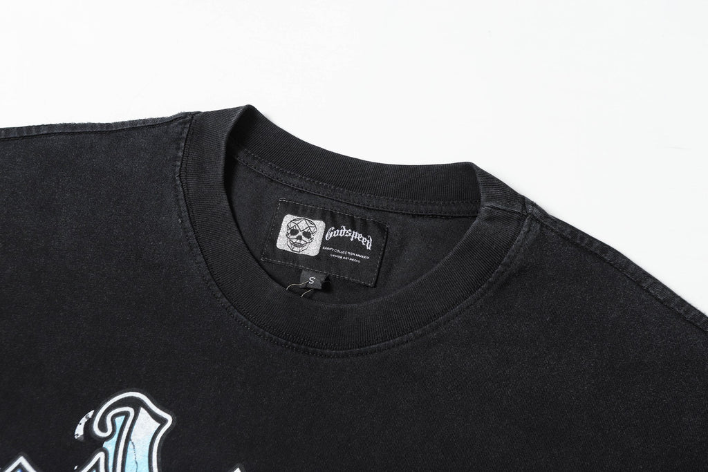 Godspeed Skull Graphic Vintage Washed Tee