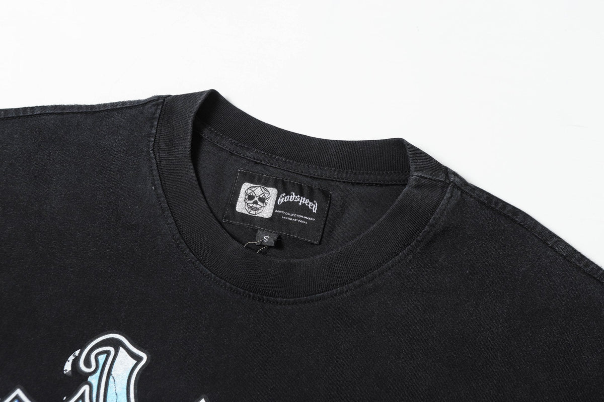 Godspeed Skull Graphic Vintage Washed Tee