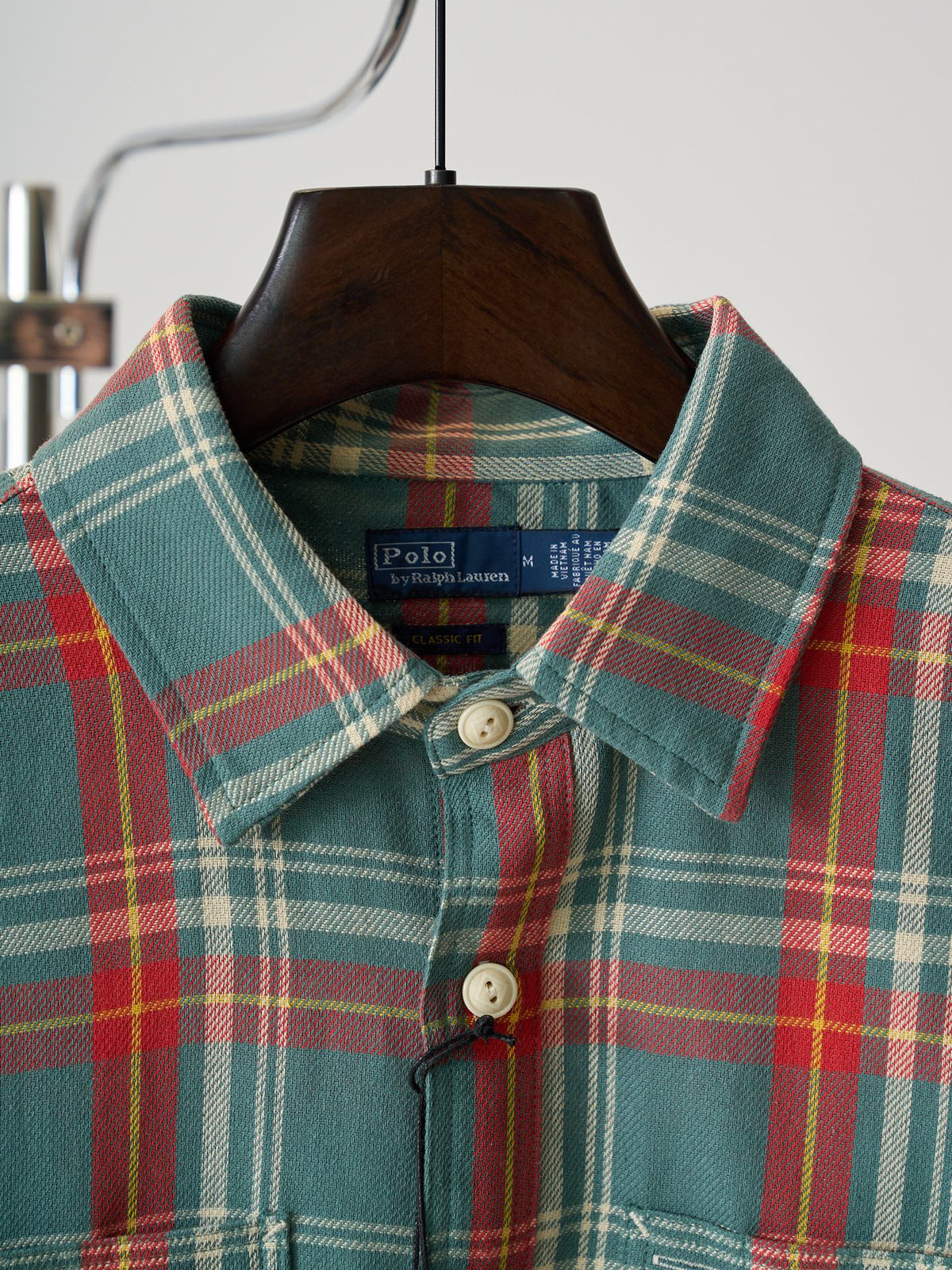 Ralph Lauren Men's Long‑Sleeve Plaid Flannel Shirt With Double Chest Pockets