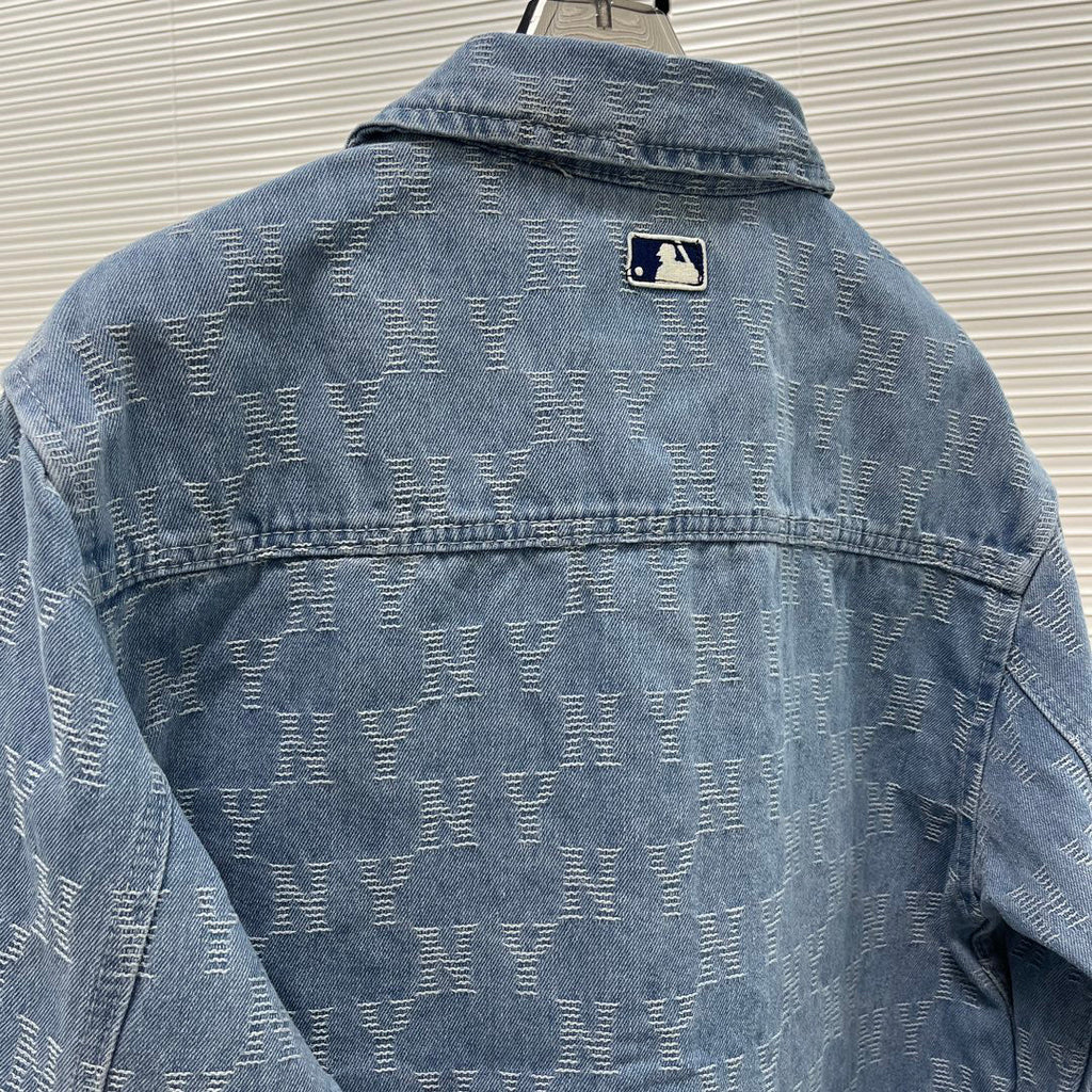 NY Yankees All-Over Monogram Denim Shirt Jacket