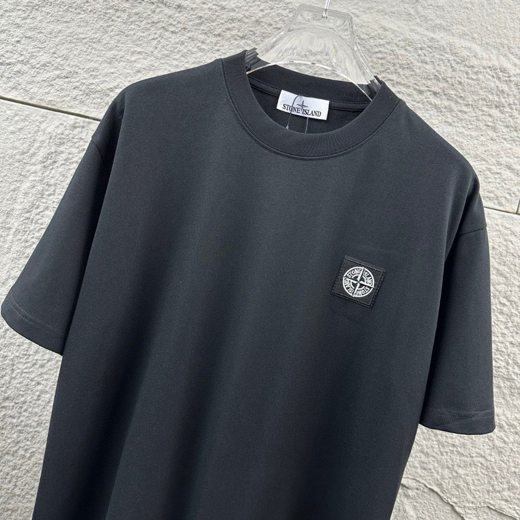 Stone Island Classic Compass Rose Woven Appliqué Badge T-Shirt - Left Chest Patch