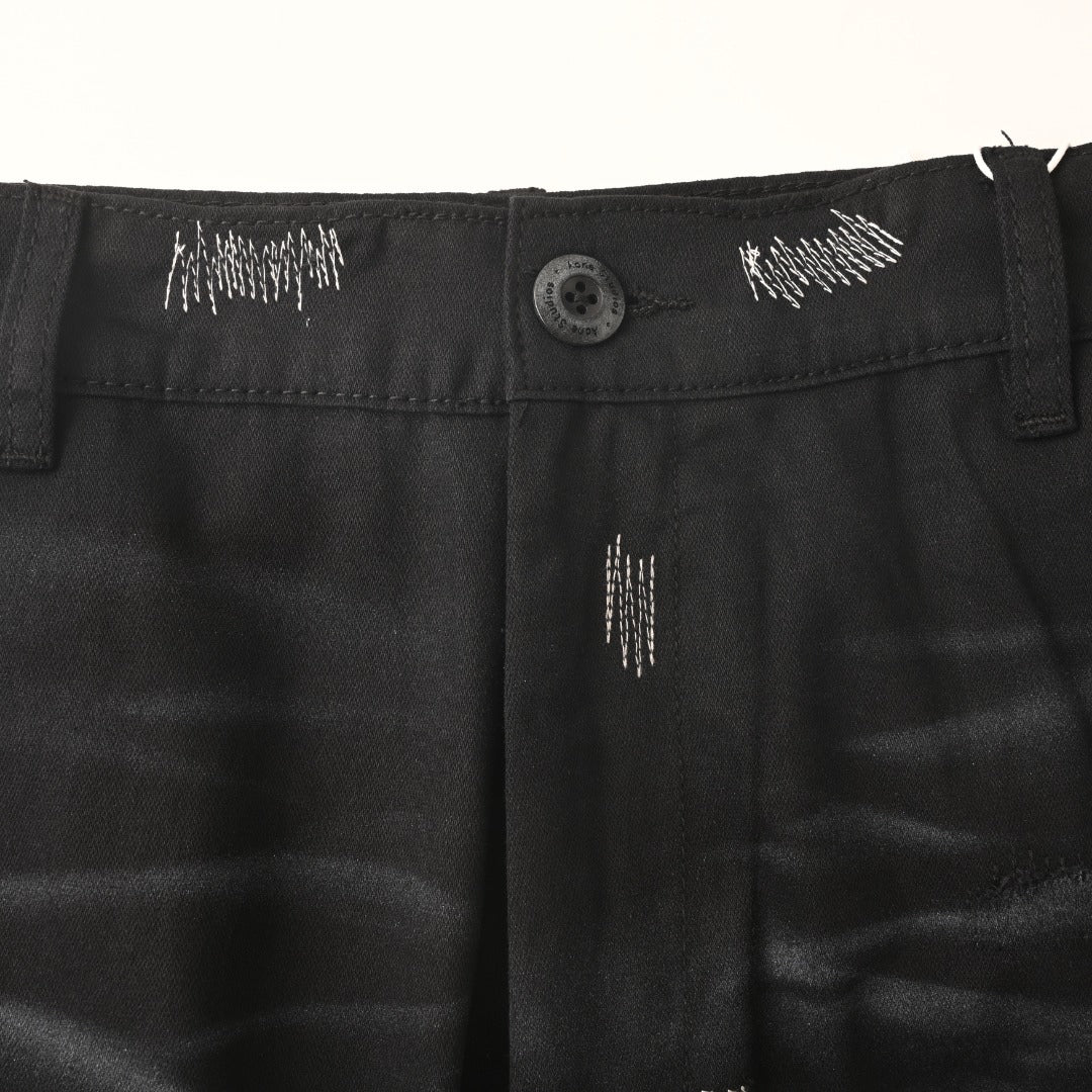 Acne Studios Patch‑Repair Distressed Wide‑Leg Jeans