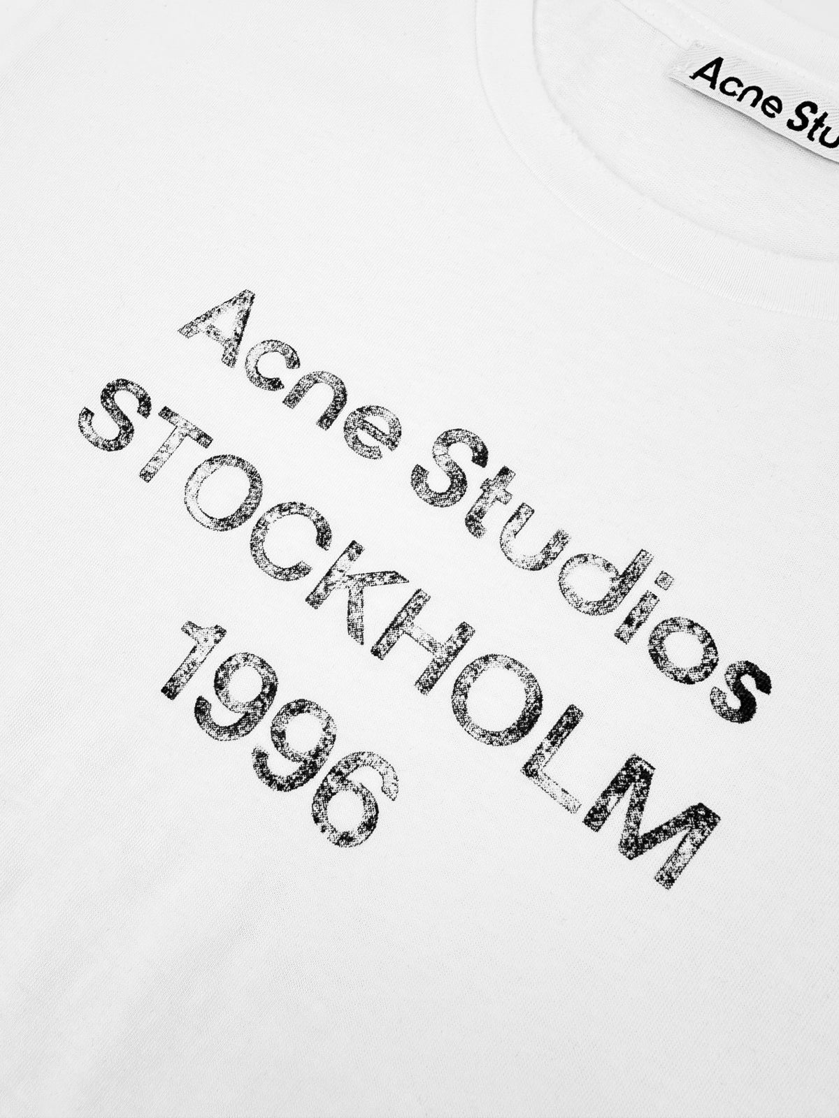 Acne Studios Stockholm 1996 Text‑Print Crew‑Neck Short‑Sleeve T‑Shirt