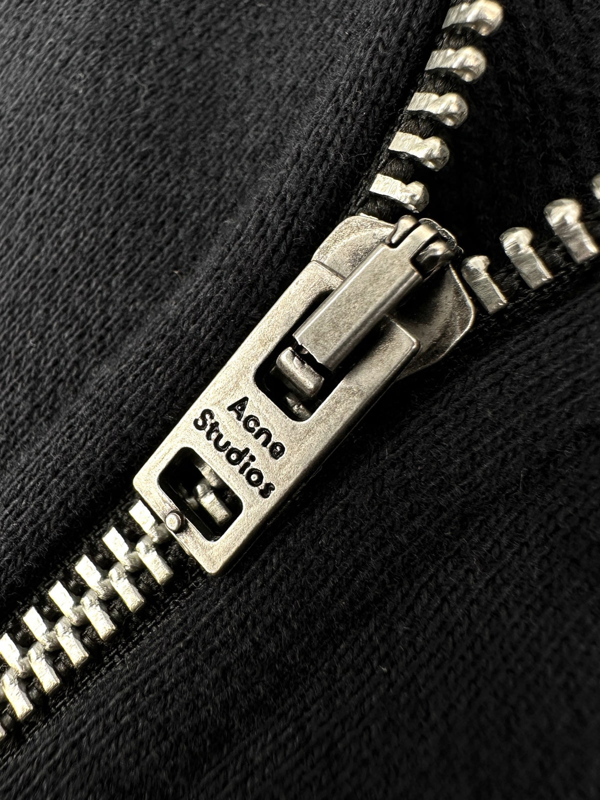 Acne Studios Full‑Zip Stand Collar Tone‑on‑Tone Script Sweat Jacket