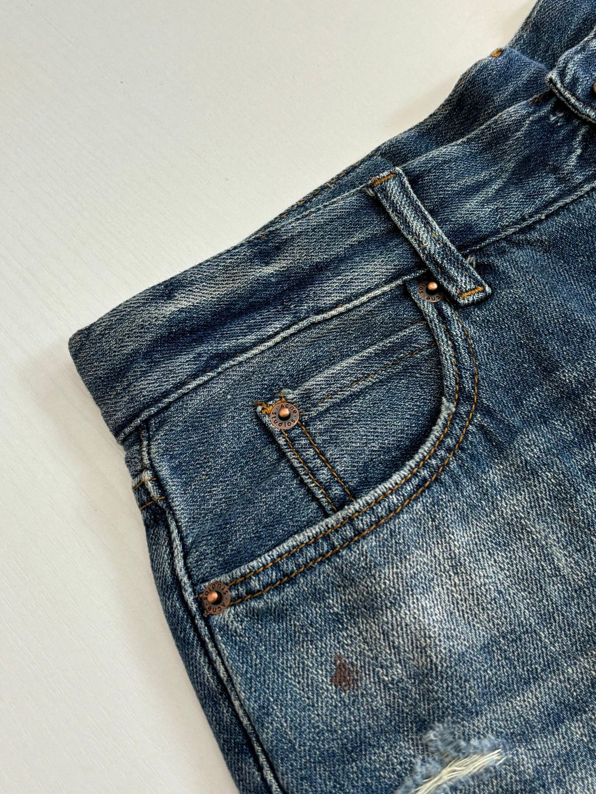 Acne Studios Paint‑Splatter Vintage Wide‑Leg Jeans