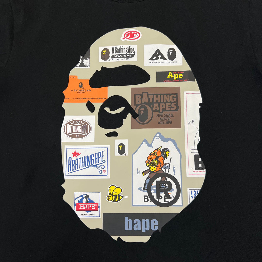 BAPE Archive Hangtag Label Collage Ape Head Double-Sided Print Tee Oversized Unisex T-Shirt