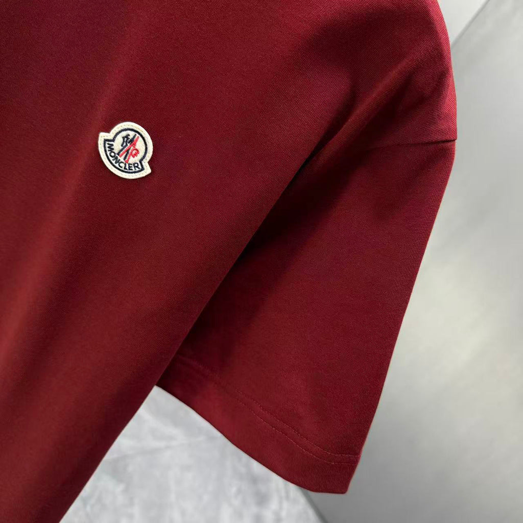Moncler Badge Essential T-Shirt Burgundy
