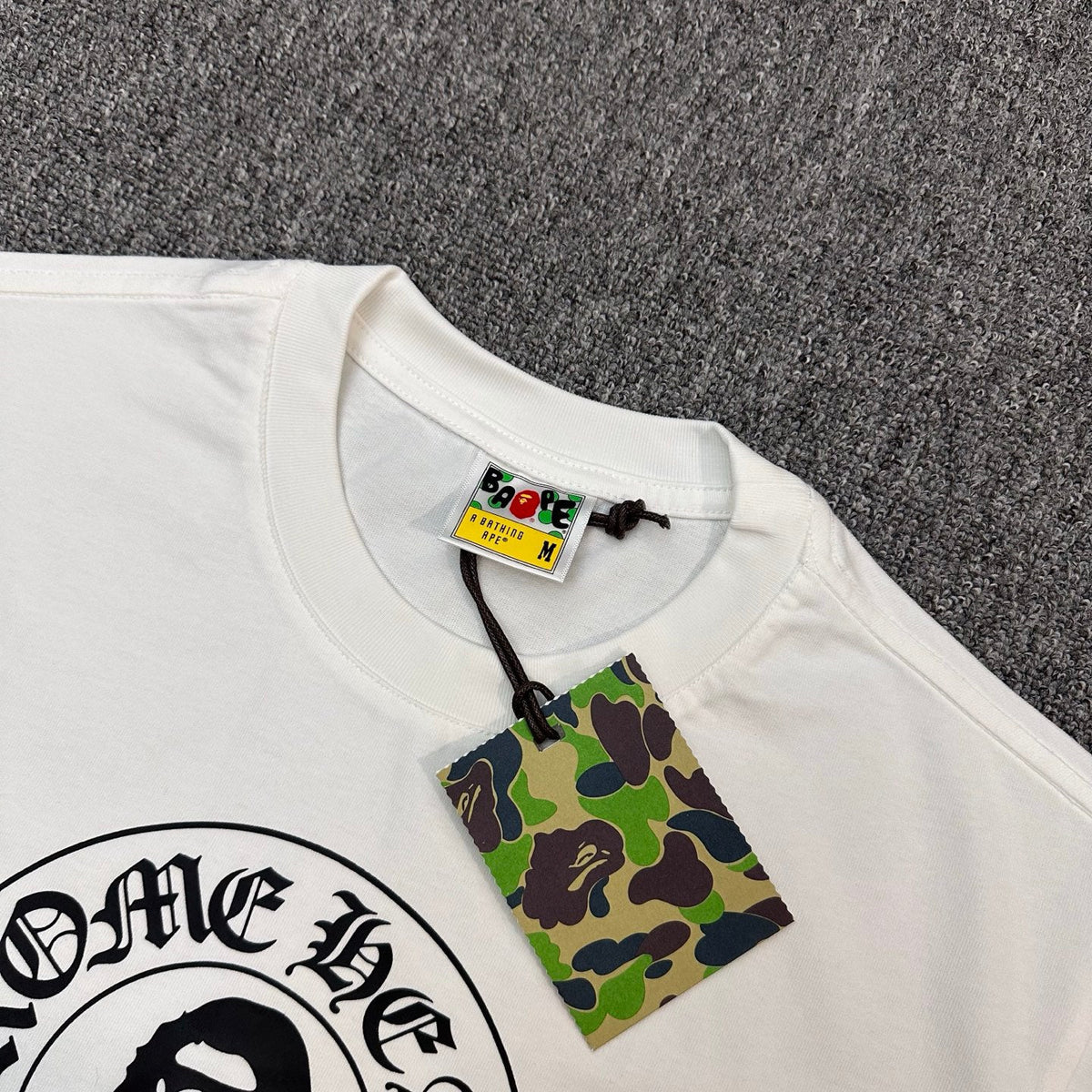 BAPE × Chrome Hearts Horseshoe Ape Head Center Print Unisex Oversized T-Shirt