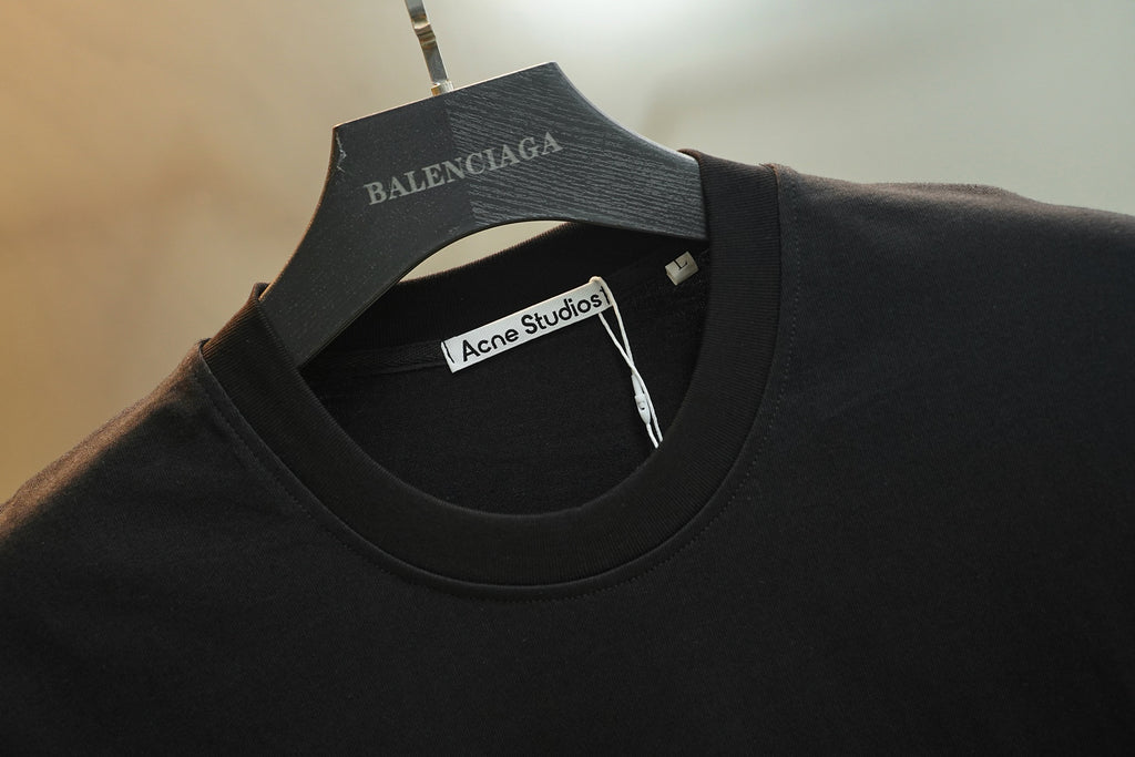 Acne Studios Cuff Logo Crew‑Neck Short‑Sleeve T‑Shirt