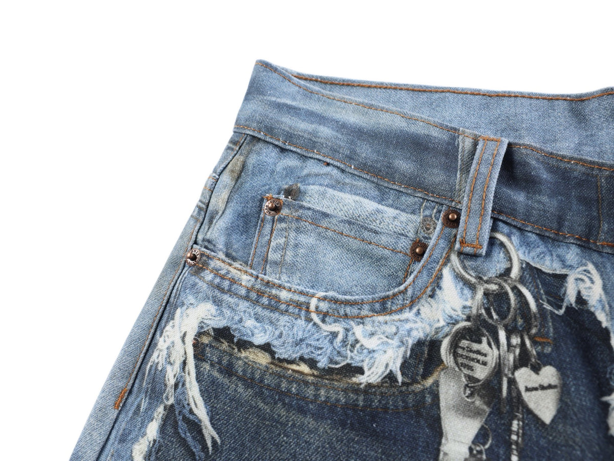 Acne Studios Distressed Wide‑Leg Denim Jeans