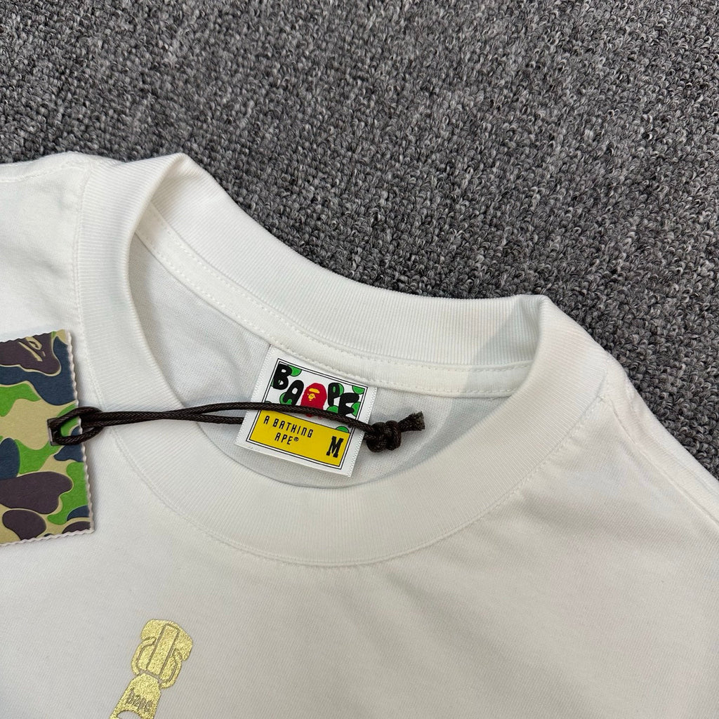 BAPE Art Camo Multicolor Patchwork Shark Face Zip Oversized Heavyweight Unisex T-Shirt