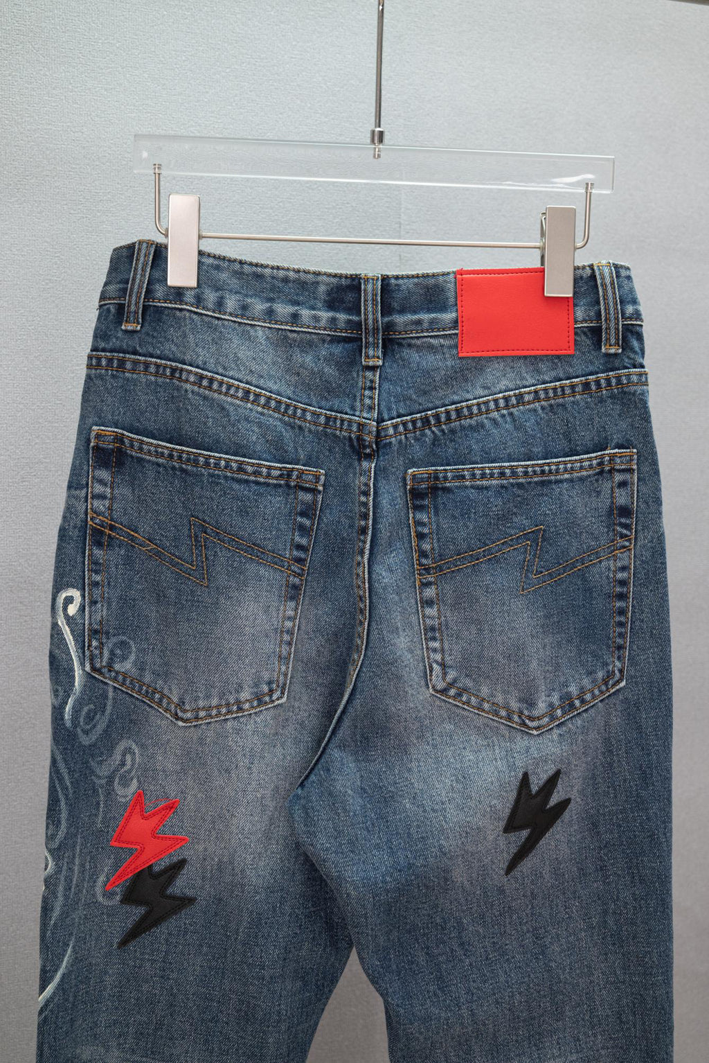 Acne Studios Lightning Embellished Flare Denim Jeans