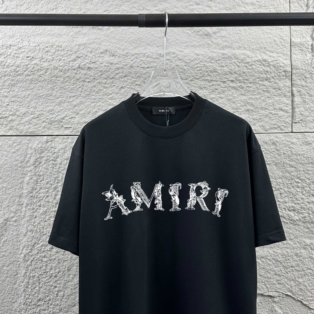 AMIRI Ornate Logo Graphic Crew-Neck Short-Sleeve T-Shirt