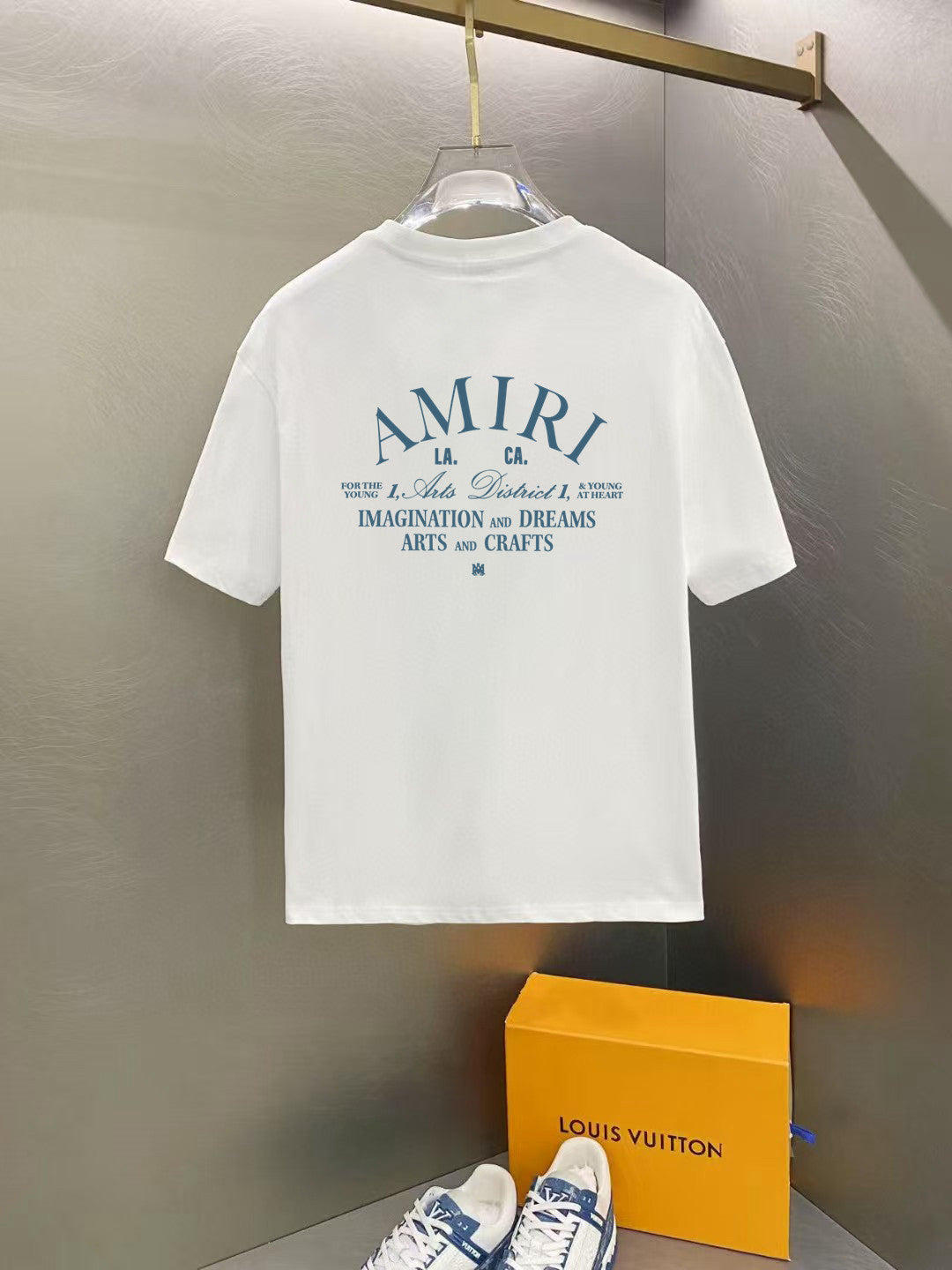 Amiri  Vintage Text Chest Crew‑Neck Short‑Sleeve T‑Shirt