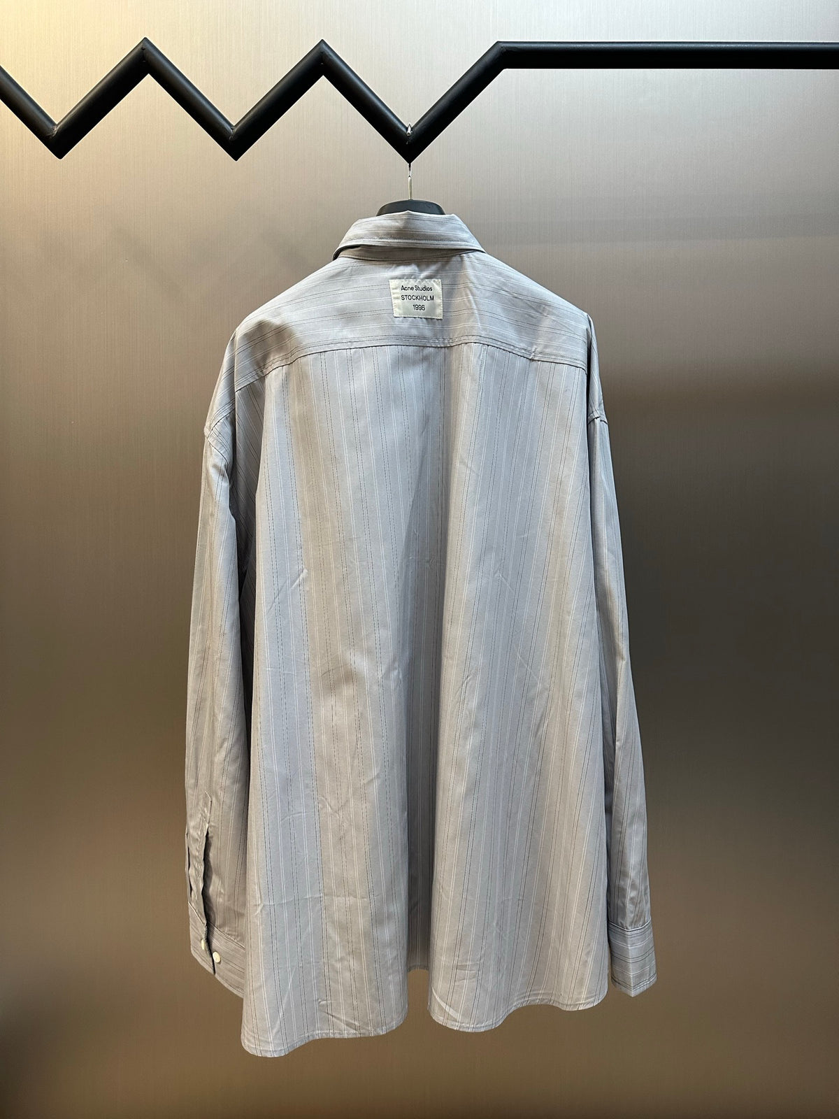 Acne Studios Oversized Long‑Sleeve Vertical Stripe Button‑Up Shirt