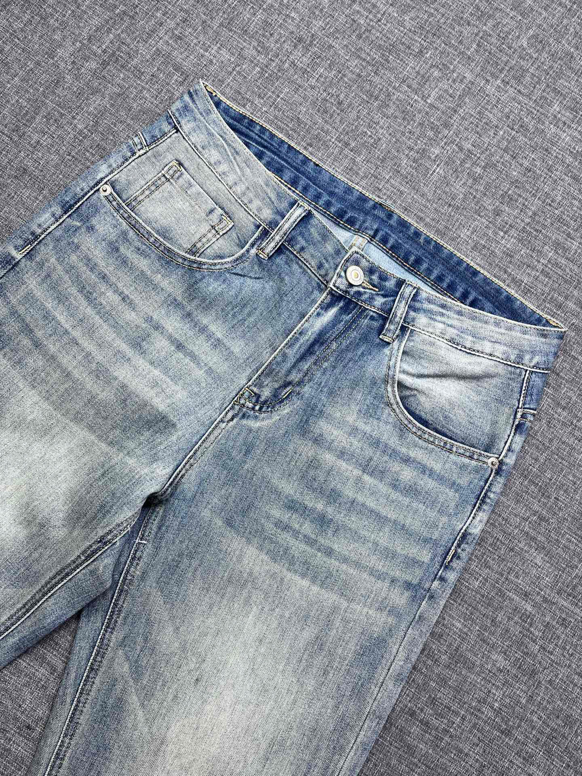 Ralph Lauren Men's Light Washed Wide‑Leg Denim Jeans