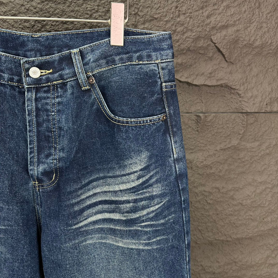 Acne Studios Vintage Whiskering Wide‑Leg Jeans