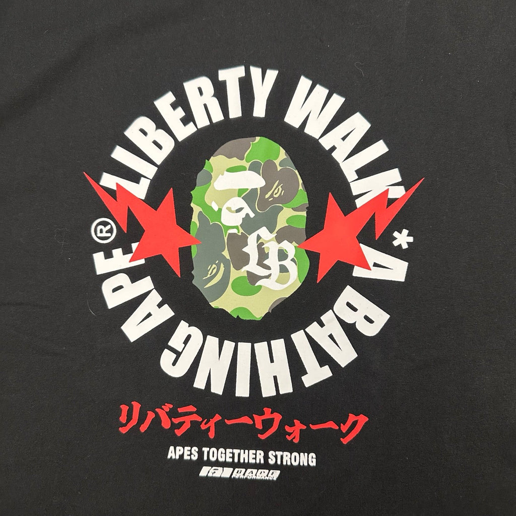 BAPE x Liberty Walk SS26 Badge T-Shirt - Black / White