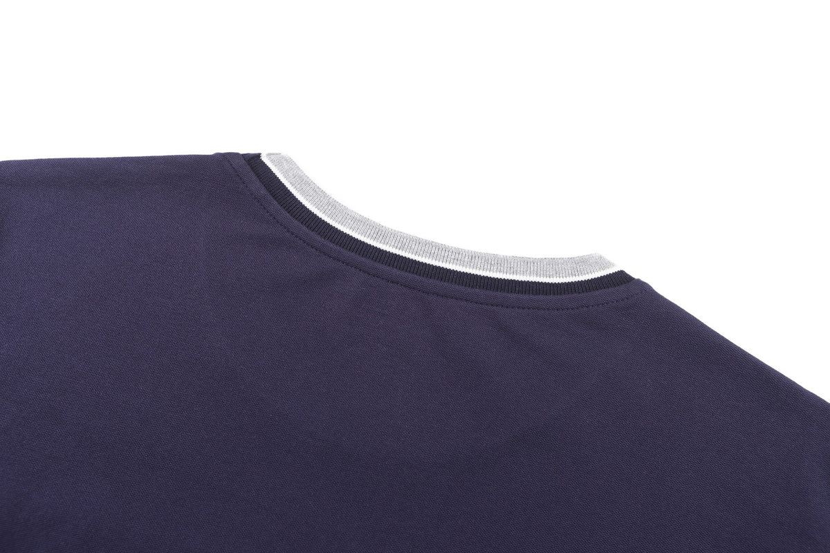 Men's Ringer‑Trim Crew‑Neck Short‑Sleeve T‑Shirt, Small Pony Embroidery