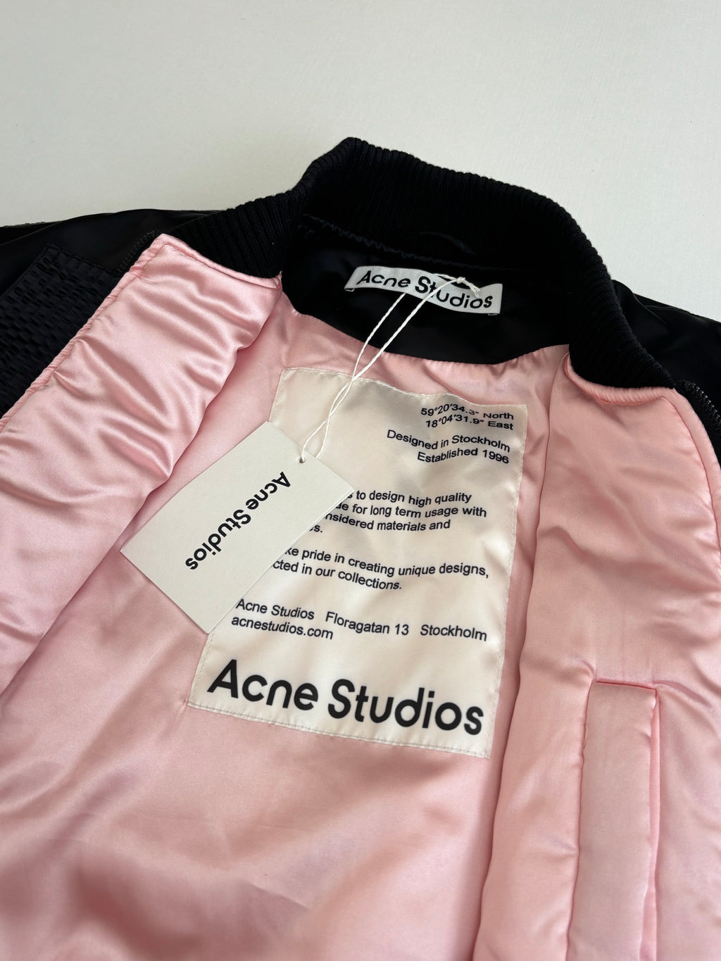 Acne Studios Ribbed Collar Zip‑Up Oversized Bomber Jacket