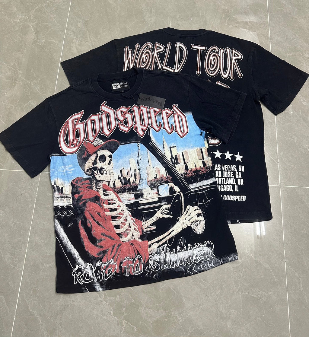 Godspeed Road To Summer Short Sleeve Tee (Washed Black)