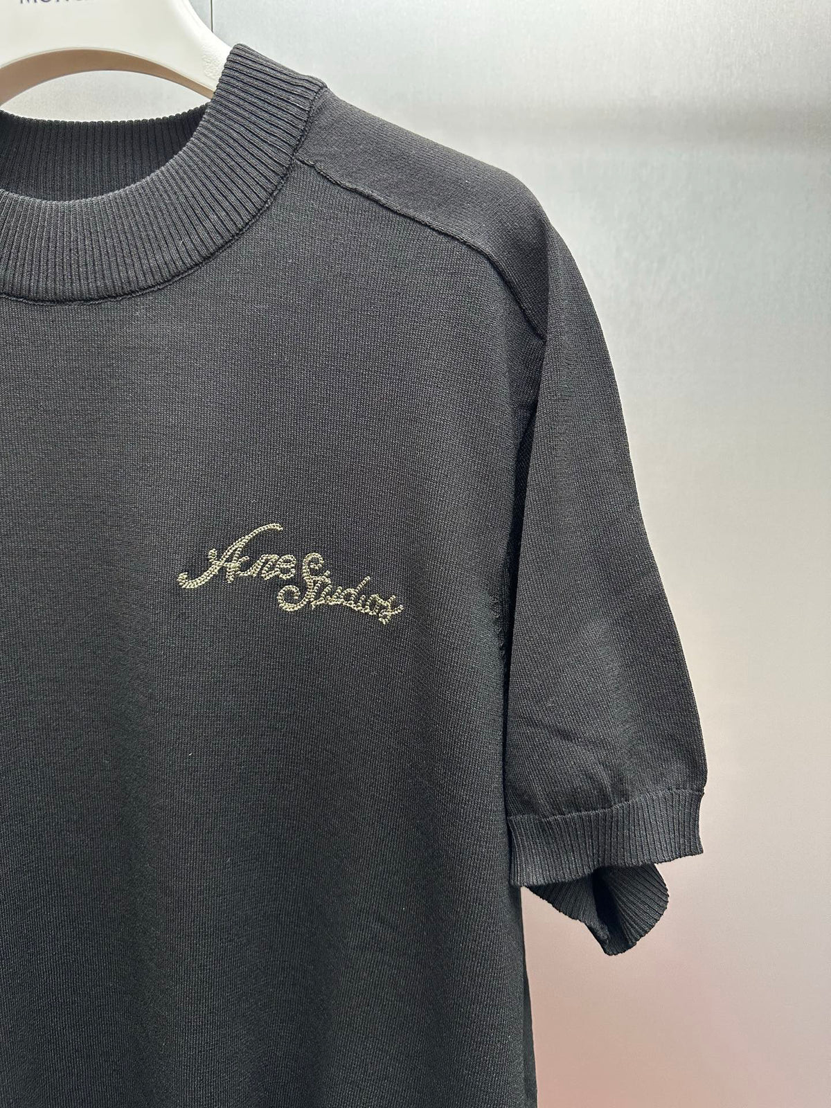 Acne Studios Script Logo Short‑Sleeve Knit Top