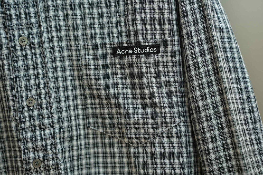 Acne Studios Check Patch‑Pocket Long‑Sleeve Button‑Down Shirt