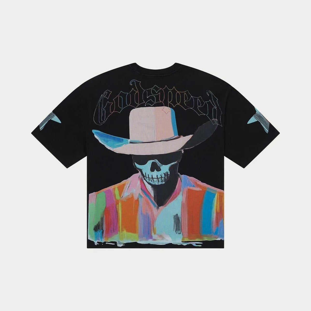 Godspeed Pop Art Cowboy Skull Vintage Graphic Tee