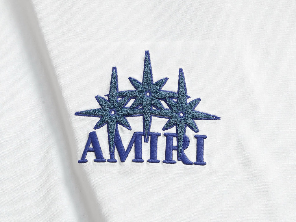 AMIRI Star Embellished Logo Crew‑Neck Short‑Sleeve T‑Shirt