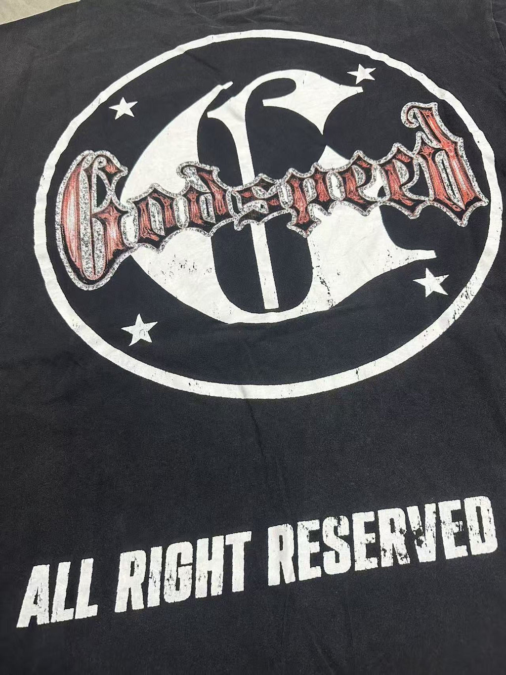 Godspeed Grim Reaper Graffiti Alley Vintage Short‑Sleeve Tee (Washed Black)