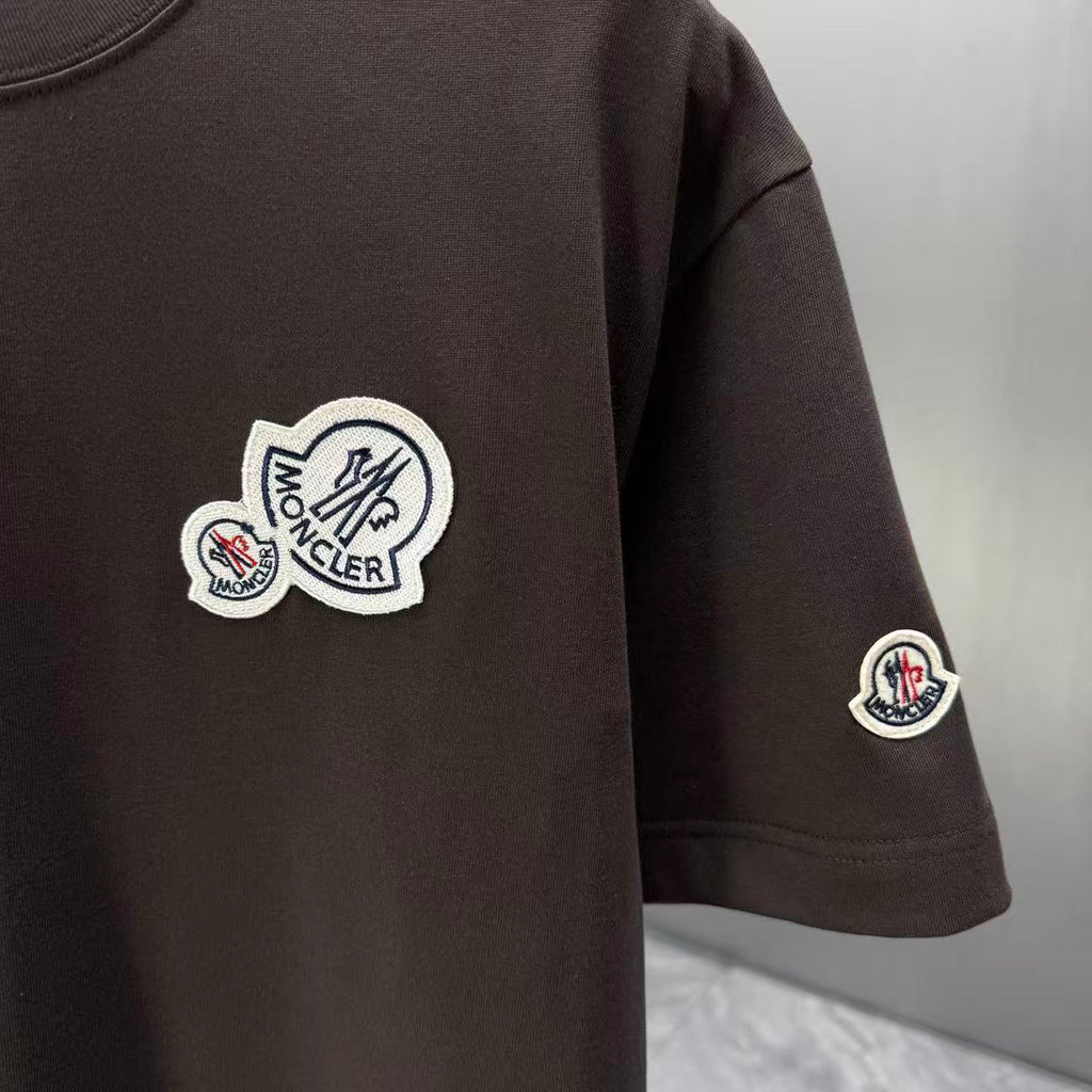 Moncler Double Badge T-Shirt Dark Brown