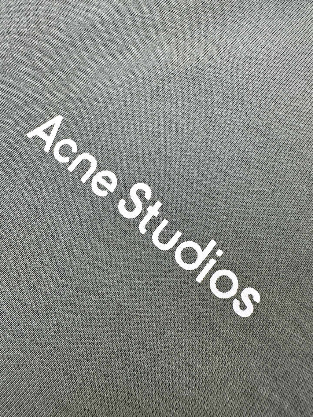 Acne Studios Distressed‑Detail Centered Text‑Logo Crew‑Neck Short‑Sleeve T‑Shirt