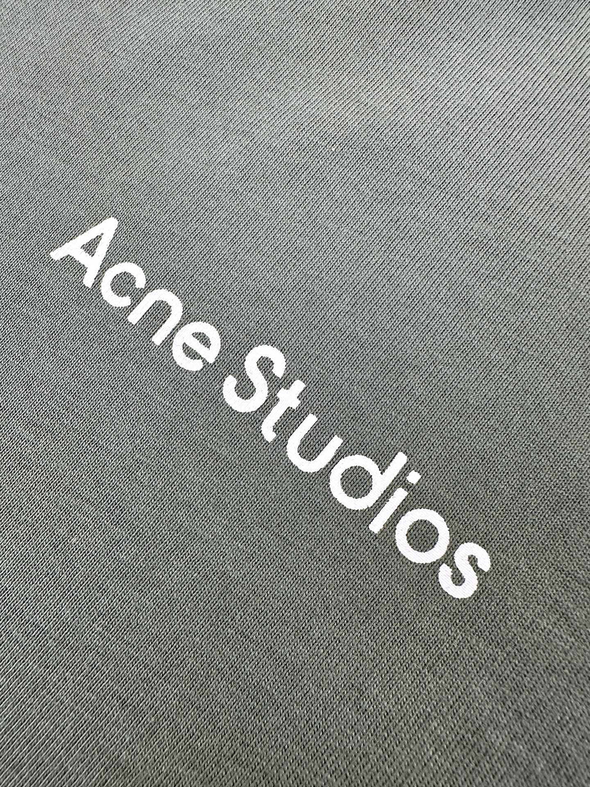 Acne Studios Distressed‑Detail Centered Text‑Logo Crew‑Neck Short‑Sleeve T‑Shirt