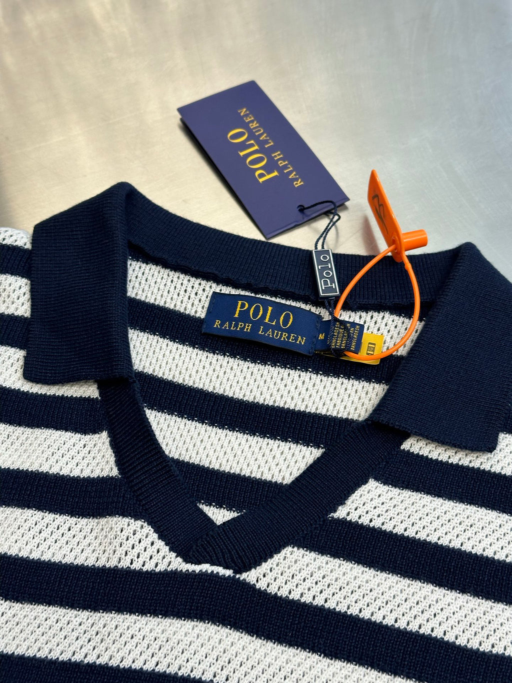 Polo Ralph Lauren Men’s Striped Mesh‑Knit Short‑Sleeve Polo Shirt With Pony Embroidery